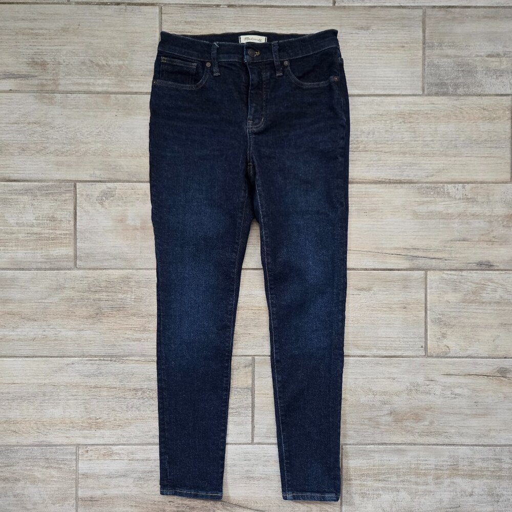 Madewell 9" Mid‎ Rise Skinny Jeans Women's Raw Dark Denim Everyday Stretchy 29